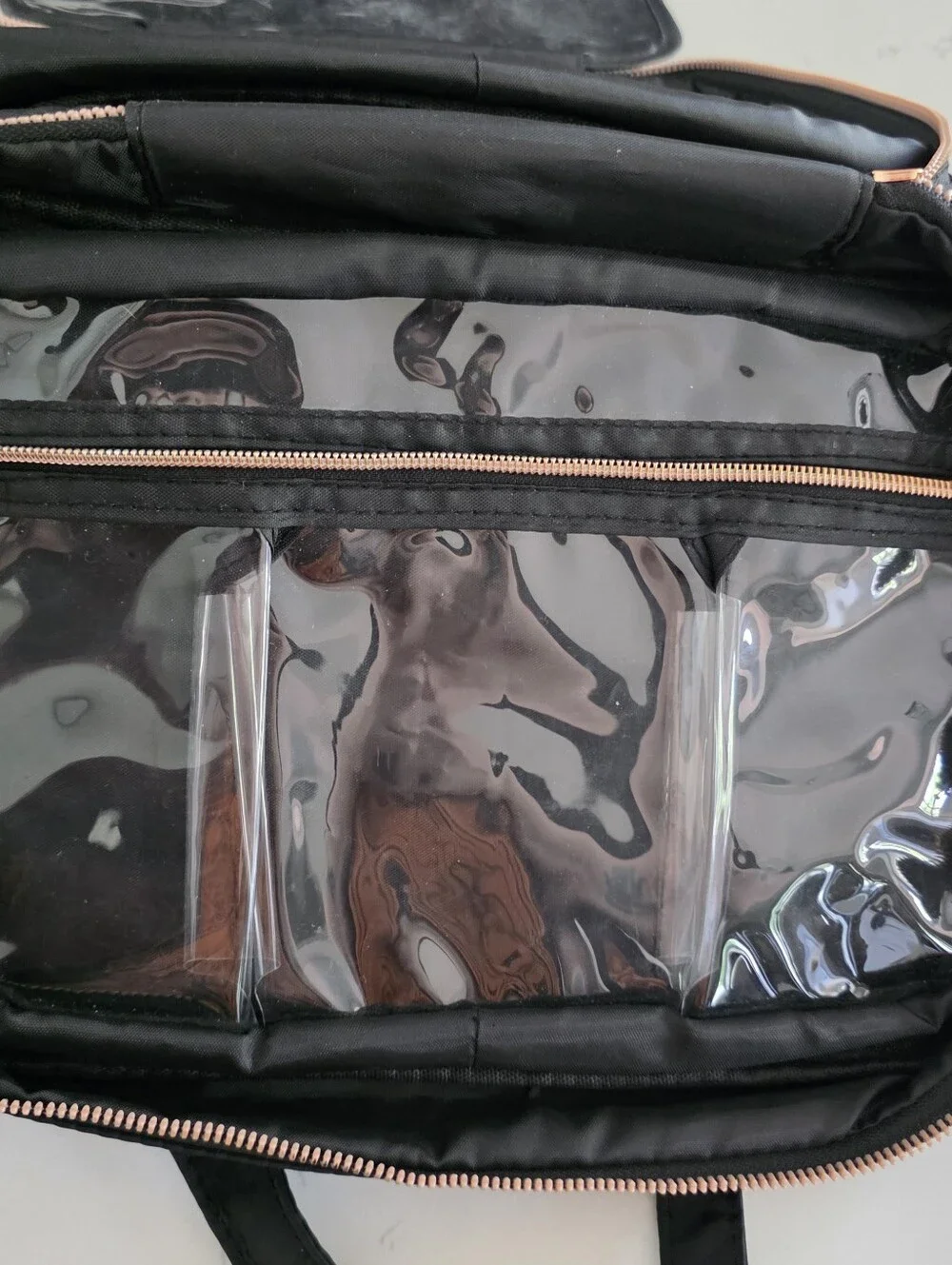 Aimee Kestenberg Black Quilted Hanging Toiletry Bag Makeup Cosmetic Case.